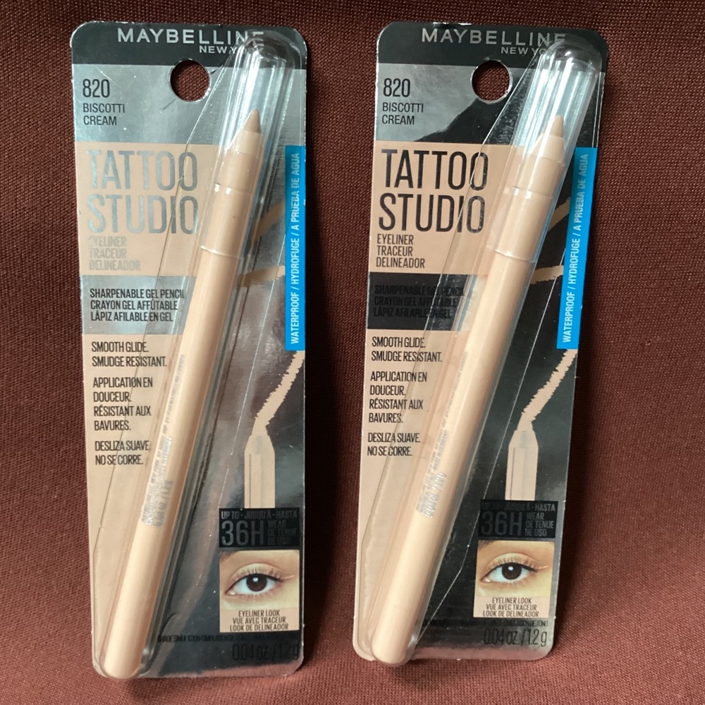 Maybelline New York Tattoo Studio 820 Biscotti Cream Eyeliner Bundle New